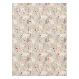 キュートなウッドランド動物の北欧パターンクリスマス テーブルクロス