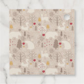 キュートなウッドランド動物の北欧パターンクリスマス フェイバータグ (裏面)