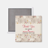 キュートなウッドランド動物の北欧パターンクリスマス マグネット (正面/裏面)