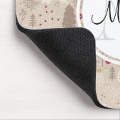 キュートなウッドランド動物の北欧模様モノグラム マウスパッド (コーナー)