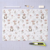 キュートなウッドランド動物冬ワンダーランドの切り離し 薄葉紙 (クラフト)