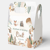 キュートなウッドランド動物1歳の誕生日パーティー フェイバーボックス (オープン)