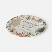 キュートなウッドランド動物1歳の誕生日パーティー ペーパープレート (アングル)