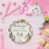 キュートなウッドランド動物1歳の誕生日パーティー ペーパープレート (パーティー)