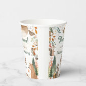 キュートなウッドランド動物1歳の誕生日パーティー 紙コップ (右)