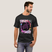キュートなウミガメ 90年代の懐かしさ レインボー ヒョウ柄 Tシャツ (正面フル)