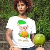 キュートなエルフとカボチャの秋の季節 Tシャツ