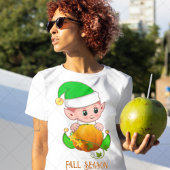キュートなエルフとカボチャの秋 Tシャツ
