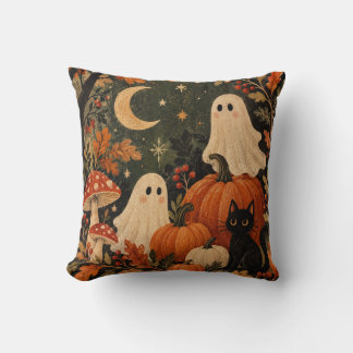 キュートなオバケとカボチャのビンテージ・ハロウィンクッション クッション