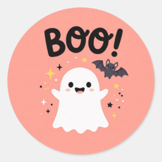 キュートなオバケのハロウィン丸シール ラウンドシール