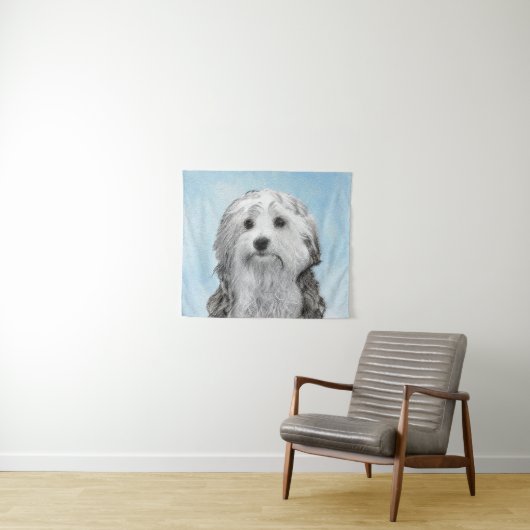 キュートなオリジナル犬アート!レーヴァンシュの絵画 タペストリー (インサイチュ(横))
