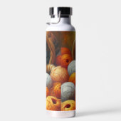キュートなオレンジと白遊の子猫の糸 ウォーターボトル (右面)