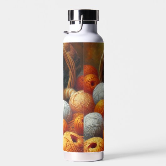 キュートなオレンジと白遊の子猫の糸 ウォーターボトル (右面)