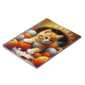 キュートなオレンジと白遊の子猫の糸 ノートブック (左側)