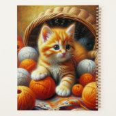 キュートなオレンジと白遊の子猫の糸 プランナー手帳 (裏面)