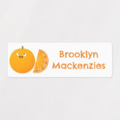 キュートなオレンジの柑橘系のフルーツパーソナライズされた漫画 ラベル (デザイン1)