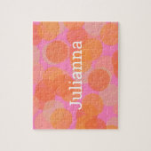 キュートなオレンジ色の円ジオメトモダンリ ジグソーパズル (縦)