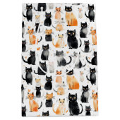 キュートなオレンジ色の白猫 ミディアムペーパーバッグ (正面)