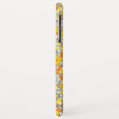 キュートなオレンジ色の黄色の白い花模様 Case-Mate iPhoneケース (裏面/左)