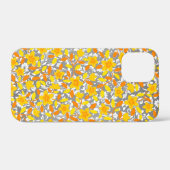 キュートなオレンジ色の黄色の白い花模様 Case-Mate iPhoneケース (裏面 (横))
