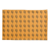 キュートなオレンジ、ブラックシルエットフェスティバルダンサー 枕カバー (裏面)