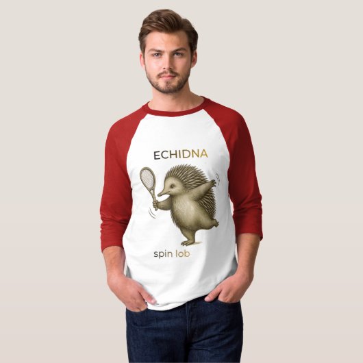 キュートなオーストラリアの野生動物テニスプレーヤー Tシャツ (正面フル)