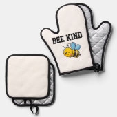 キュートなオーブンミットとポットホルダー 鍋つかみ&鍋敷きセット (正面/裏面)