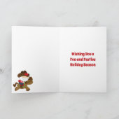 キュートなカウボーイサンタとサボテン南西クリスマス シーズンカード (内部)