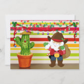 キュートなカウボーイサンタとサボテン南西クリスマス シーズンカード