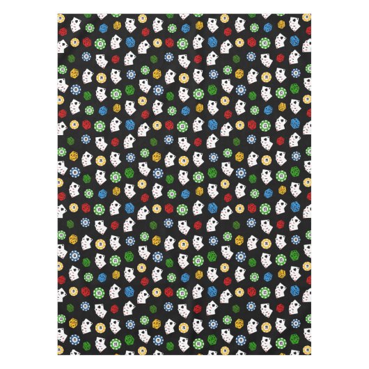 キュートなカジノタイル模様パーティーテーブルクロス テーブルクロス (正面)