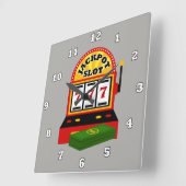 キュートなカジノマシン賭博の時計 スクエア壁時計 (傾斜)