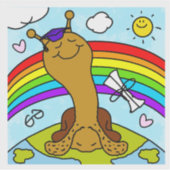 キュートなカタツムリが卒業を間近に シール (正面)