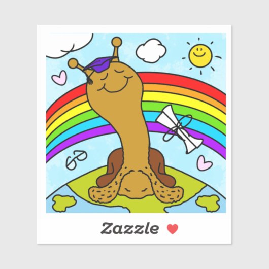 キュートなカタツムリが卒業を間近に シール (シート)