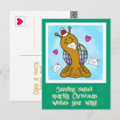 キュートなカタツムリのディスコメール クリスマス (正面/裏面)