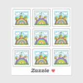 キュートなカタツムリの虹の丸太のTiny Artシリーズ シール (シート)