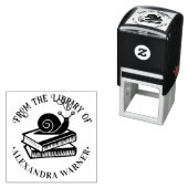 キュートなカタツムリ本シルエット図書名 セルフインキングスタンプ (インサイチュ)