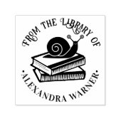 キュートなカタツムリ本シルエット図書名 セルフインキングスタンプ (デザイン)