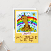 キュートなカタツムリIT卒業カラーリング カード (正面/裏面インサイチュ)