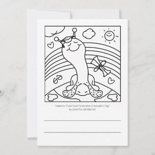 キュートなカタツムリIT卒業カラーリング カード (裏面)