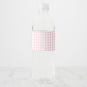 キュートなカップケーキとチェック柄のチェリーオントップ ベビーシャワー ペットボトルラベル (裏面)