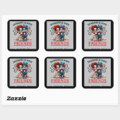 キュートなカップル スカル スクエアシール (シート)