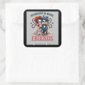 キュートなカップル スカル スクエアシール (バッグ)