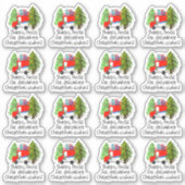 キュートなカナダ郵便局員の感謝していクリスマストラック シール (正面)