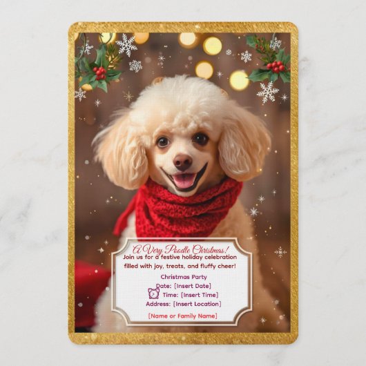 キュートなカニッシュのクリスマスパーティー招待状 招待状 (正面)