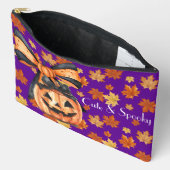 キュートなカボチャのハロウィン+秋の可愛いデザイン アクセサリーポーチ (見開き)