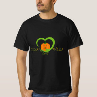 キュートなカボチャのハート ハロウィン Tシャツ