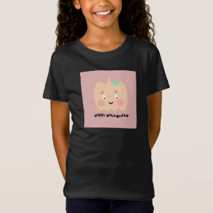 キュートなカボチャのブushingレタリング ハッピー ハロウィン tシャツ