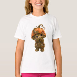 キュートなカボチャのモール・クリーチャーぬいぐるみ – 秋 Tシャツ