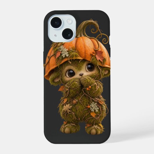 キュートなカボチャの森の生き物 iPhone 15 カース 15ケース (裏面)