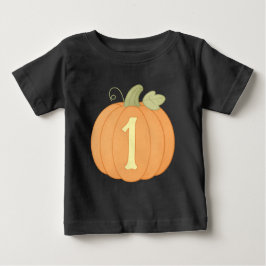 キュートなカボチャの1歳の誕生日Tシャツ | 秋の子供服 ベビーTシャツ